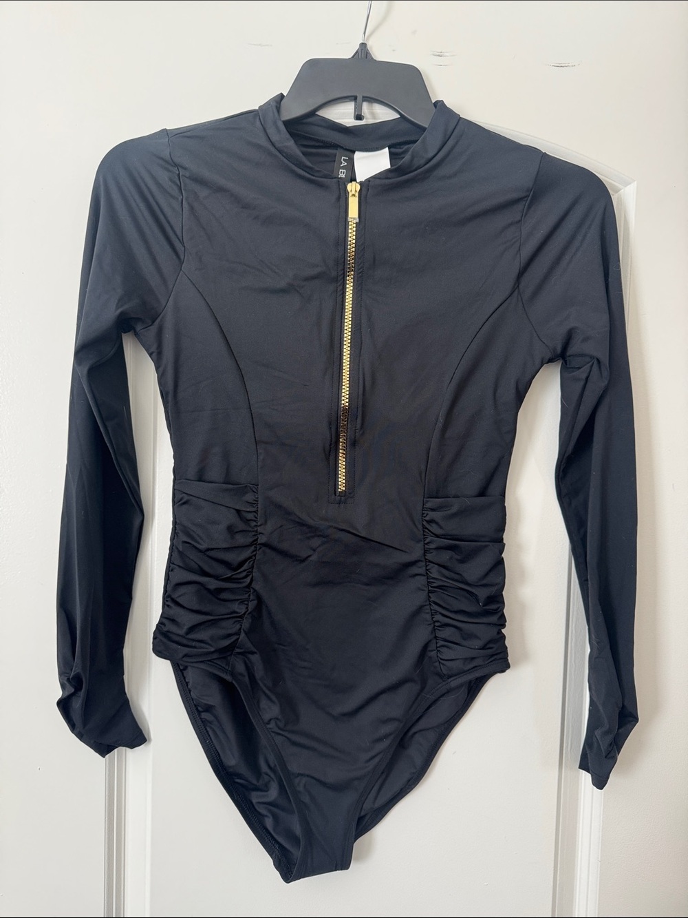 La Blanca Island Goddess Ruched Paddle-suit One Piece Bathing suit - Black - New - Picture 7 of 14